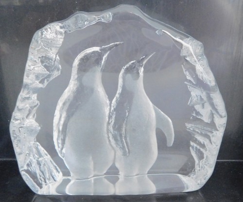 Glasblock skulptur pinguine - glasblock,
