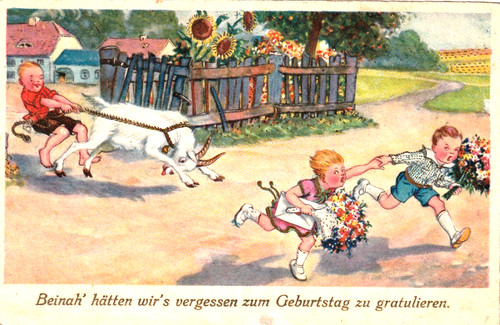 1935 ziege kinder - ,