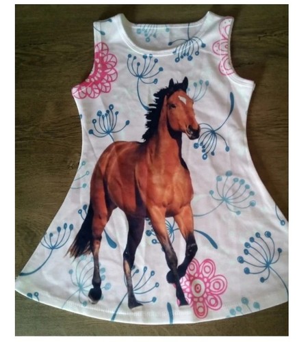 Niedliches mädchenkleid pferd - niedliches,