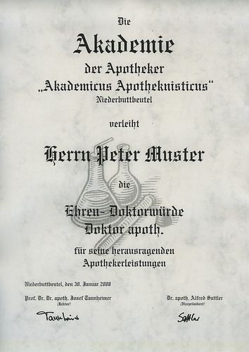 Diplom urkunde ehren doktor - diplom,