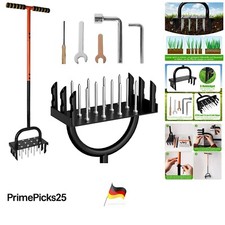 Rasenlüfter Aerifizierer Gartenwerkzeug mit T-Griff, 12 Spikes, 6 Hohlzahnsch...