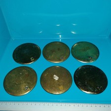 6 x Wandteller Messing Emaille