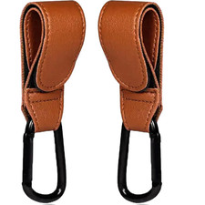 2x Leder Buggy Clips