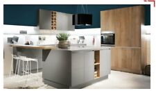 Einbauküche ELEMENTA Musterküche UNO / Perlgrau Alteiche natur Blaupunkt Geräte