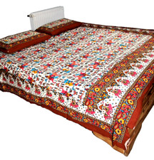 Tagesdecke Bettdecke Doppelbett Braun Baumwolle 263 x 224 cm  Indien