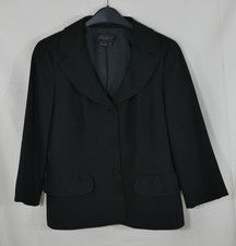 LUISA SPAGNOLI 100% REINE SEIDE Blazer Schwarz MADE IN ITALY Größe DE 40 NEU!