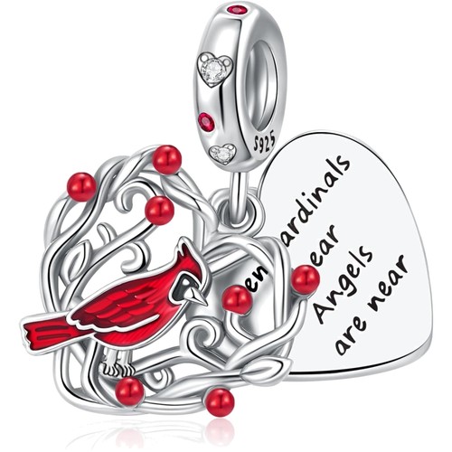 Charm herz silber - herz, rose
