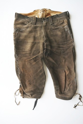 Lederhose hirschleder grau - hirschleder,
