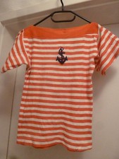 Matrosen Shirt weiß rot gestreift gestickte Anker in blau Gr. S M 38 40 Karneval