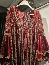 Damen Hennaabendkleid Kaftan Größe 42-44 Rot Neuwertig Top Zustand Blitzversand