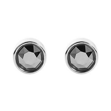 Sterlingsilber 7mm Schwarz Cz