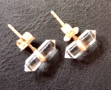 Ohrstecker echtes Bergkristall, 0,4 x 1,4 cm, Stecker 925 Silber