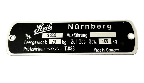 Steib typenschild s350 - steib,, typenschild,