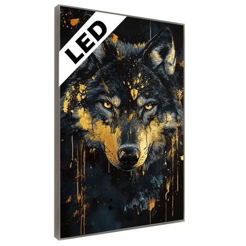 Led wandbild schwarz golder - wandbild,