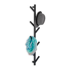 Wandgarderobe Hängegarderobe Baumgarderobe Garderobenleiste 8 Haken schwarz