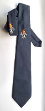 Feuerwehr Krawatte TREVIRA blau Logo Emblem Schlips Langbinder Binder ungebunden