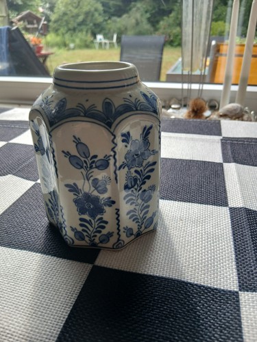 Delfts blauw vase blau - blauw,