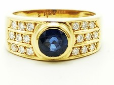Ring 750 Gold Brillantring mit 1,22 Karat Saphir Solitär 18Kt Goldring Größe 55