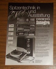 Seltene Werbung ONKYO INTEGRA