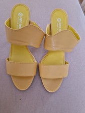 Damen Pantolette Sandaletten Pumps Gelb Gr.40