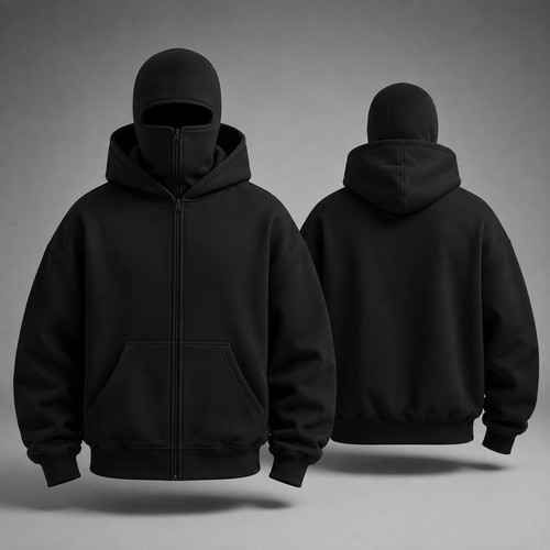 Pullover mit sturmhaube maske - pullover, sturmhaube/maske