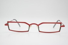 Vintage Brille Theo Belgium defender 146 TITANIUM Rot Grau Eckig Brillengestell