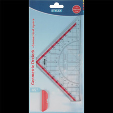STYLEX Geometrie-Dreieck 22 cm mit Griff Lineal Geodreieck groß