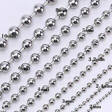 Kugelkette Edelstahl Ø 1,5-10 mm Halskette Anhänger 10-120 cm Kette Damen Herren