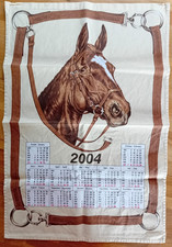 Vintage Geschirrtuch Küchentuch Webschatz - Kalender 2004 Motiv Pferd unbenutzt