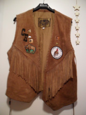 COUNTRY- WESTERN- COWBOY- Wildleder Weste mit Fransen aus der USA GR. XL