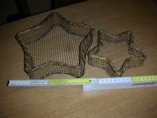 2 Körbe Weihnachten Advent  Hochzeit Deko Drahtkorb Draht Holz gold  Stern