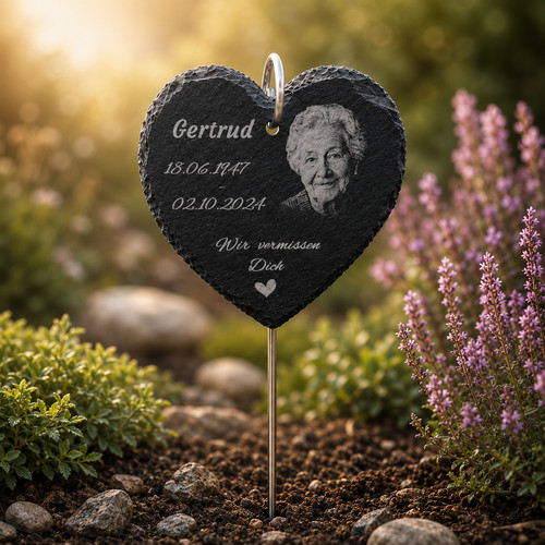 Personalisiertes schieferherz - personalisiertes,
