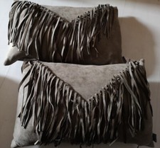 Kissen mit Fransen Bonanza taupe graubraun pad home design neu Dekokissen 