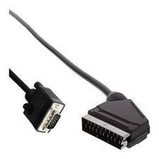 VIVANCO Premium Scart Video Kabel, SCART auf 15 pol HD Stecker, geschirmte 75