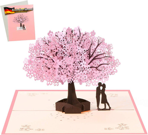 Grußkarte rosa - 3d,