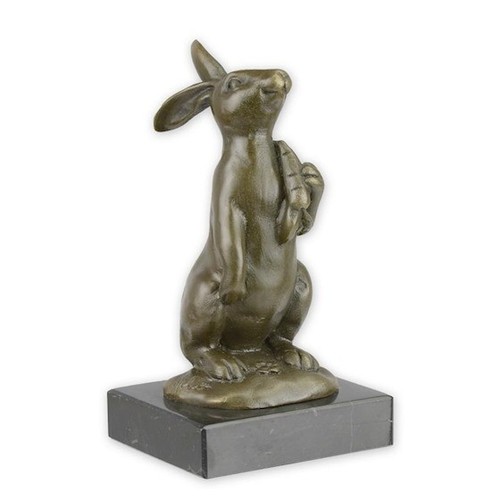 Bronzefigur tier hase mit - hase,