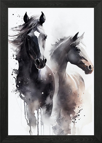Pferd aquarell gerahmt - pferd,