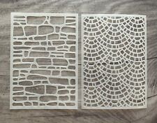 Schablone Stencil Mauer  2er Set Hintergrund Scrapbooking Kartengestaltung