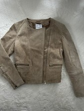 Mango Lederjacke Beige Ocker