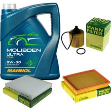 MANN Inspektionspaket 5L MANNOL Molibden Ultra 5W-30 für Toyota Prius Plus 1.8