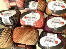 10 Knl 500 g GEDIFRA Fiorista  Wolle Baumwolle Grau Rosa Aubergine Camel Sand