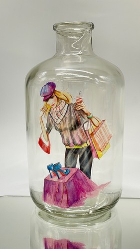 Spardose sparflasche aus glas - sparflasche,
