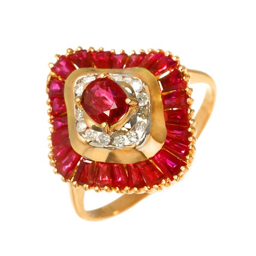 Rubin 10ct diamant 12ct - 2,10ct,