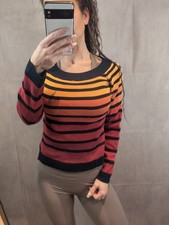 Pullover Gestreift Schwarz Rot