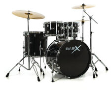 Drumset Basix Classic Plus Schwarz Einsteiger Drumset / Schlagzeug mit Hardware