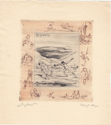 Exlibris bookplate radierung - exlibris,