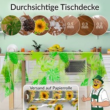 Transparente Tischdecke durchsichtig Tischfolie Tischschutz mit Muster und ohne