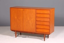 Wunderschönes Mid Century Highboard Teak Holz Schrank Büro Kommode 60er Jahre