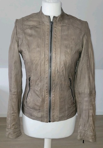 Manguun echtlederjacke taupe - manguun,