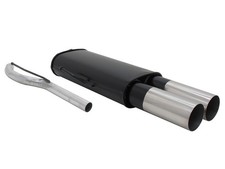 NOVUS Sportauspuff Endschalldämpfer 2x76mm RL-Design passend für VW Passat 35i